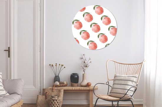 WallCircle - Wall Circle - Wall Circle Indoor - Pommes - Aquarelle - Motifs - 90x90 cm - Décoration murale - Peintures Ronds