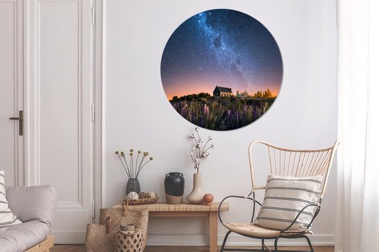 WallCircle - Cercle mural - Cercle mural d'intérieur - Nouvelle-Zélande - Maison - Bloem - 120x120 cm - Décoration murale - Peintures ronds XXL