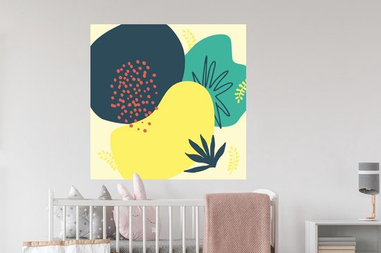 Stickers muraux - Été - Taches - Feuilles - 100x100 cm - Feuille adhésive XXL