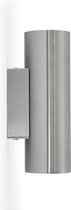 Lindby - wandlamp - 2 lichts - aluminium - H: 18 cm - GU10 - gesatineerd nikkel
