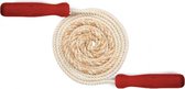 springtouw 2,5 meter polypropyleen/hout rood
