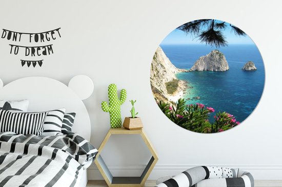 WallCircle - Cercle mural - Cercle mural - Zakynthos - Roches - Water - Aluminium - Dibond - 120x120 cm - Intérieur et extérieur XXL