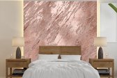 Behang - Fotobehang Marmer - Rosé - Goud - Breedte 350 cm x hoogte 350 cm