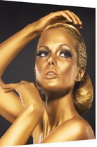 Gouden vrouw - Foto op Dibond - 60 x 80 cm