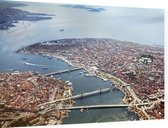 De Bosporus scheidt Europa en Azië in Istanbul - Foto op Dibond - 60 x 40 cm