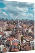 Luchtfoto van de Galatatoren en skyline van Istanbul - Foto op Dibond - 30 x 40 cm