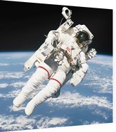 Bruce McCandless first spacewalk (ruimtevaart) - Foto op Dibond - 40 x 40 cm