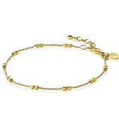 ZINZI zilveren armband 14K geel verguld vierkante blokjes 17-20cm ZIA2218G