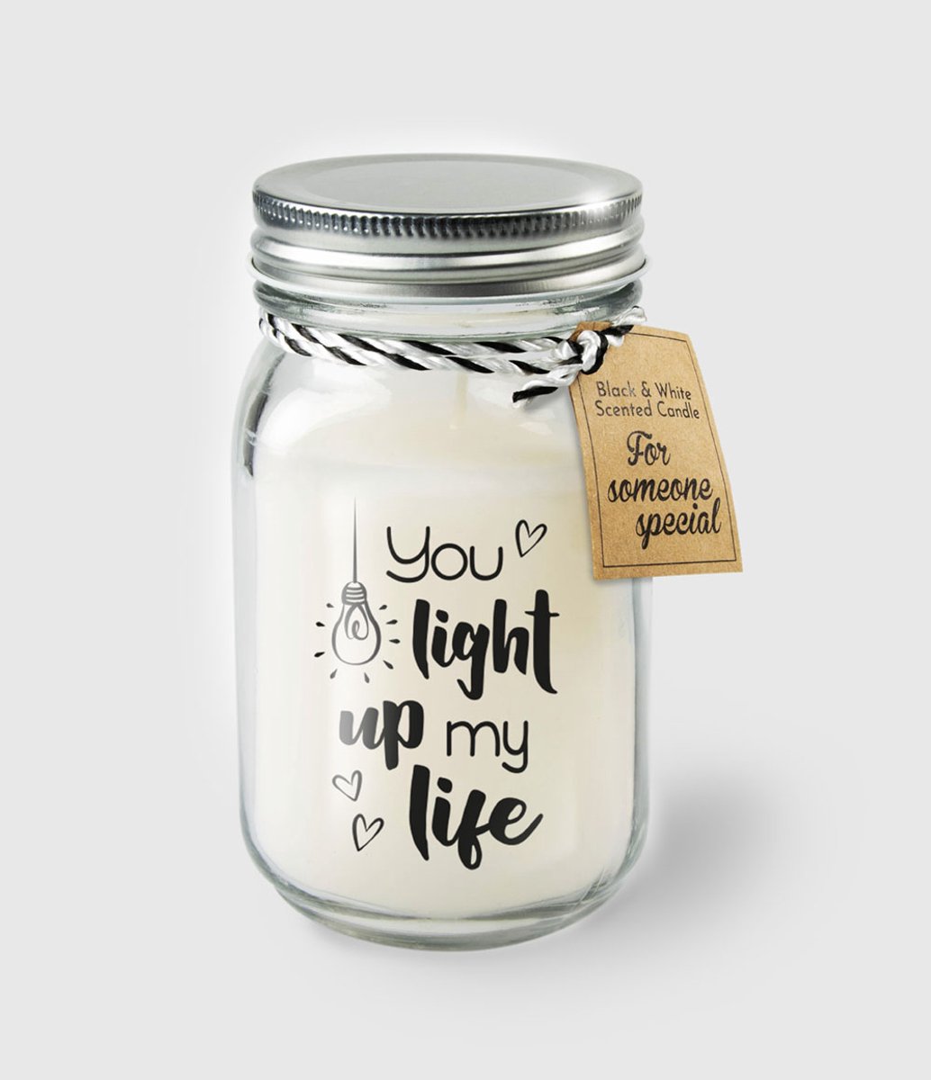 Paper dreams Black & White geurkaars - Light up my life Wit