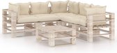 Decoways - 6-delige Loungeset met kussens pallet grenenhout