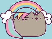 Pusheen Wanddecoratie Rainbow 30 X 30 Cm Canvas Blauw