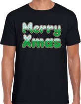 Merry xmas fout Kerst t-shirt - zwart - heren - Kerstkleding / Kerst outfit 2XL