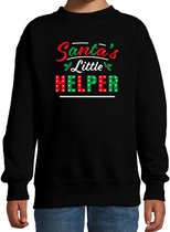 Santas little helper / Het hulpje van de Kerstman Kerstsweater - zwart - kinderen - Kersttruien / Kerst outfit 5-6 jaar (110/116)