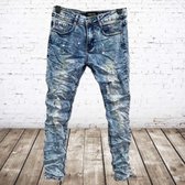 Blauwe jongens jeans met scheuren en spetters 96876 -s&C-134/140-spijkerbroek jongens