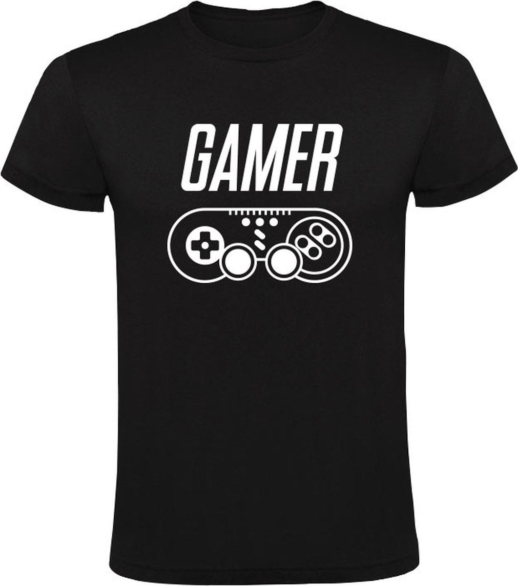 Gamer | Kinder T-shirt 128 | Zwart | Joystick | Controller | Game Console | Computerspel | Game Computer | Videogame | Videospel