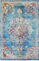 Vloerkleed vintage 200x350cm blauw perzisch oosters tapijt