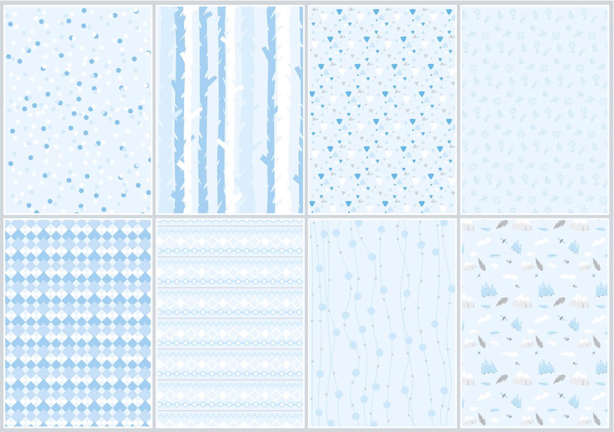 Joy!Crafts Papierset - A4 - 3x4 tweezijdige designs - LWA Blue