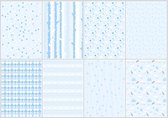 Joy! Crafts Papierset - LWA - Design Licht blauw 12 vel - 3 x 4 designs - 200 gr