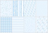 Set de papier Joy! Crafts A4 3x4 feuilles recto verso 200g LWA bleu