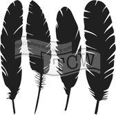 Hobbysjabloon - Template 6x6" 15x15cm four feathers