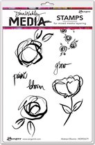 Ranger Dina Wakley cling stamp abstract blooms