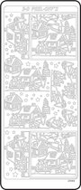 Vaessen Creative Sticker - 10x23cm - 10st - zilver kerstlandschap