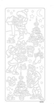 Vaessen Creative Sticker - 10x23cm - 10st - zilver kerstboom