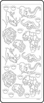 Vaessen Creative Sticker - 10x23cm - 10st - goud wilde dieren