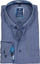 Redmond regular fit overhemd - Oxford - donkerblauw (contrast) - Strijkvriendelijk - Boordmaat: 53/54