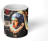 Mok - Koffiemok - Meisje met de parel - Tattoo - Vermeer - Mokken - 350 ML - Beker - Koffiemokken - Theemok