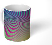 Mok - Optische illusie golvende lijnen - 350 ML - Beker