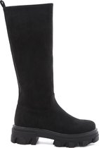 SmileFavorites® Chelsea boots met Hak - Zwart - Suedine - Maat 40 -