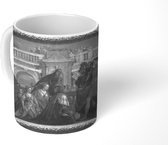 Mok - De familie van Darius voor Alexander - Paolo Veronese - zwart wit - 350 ML - Beker