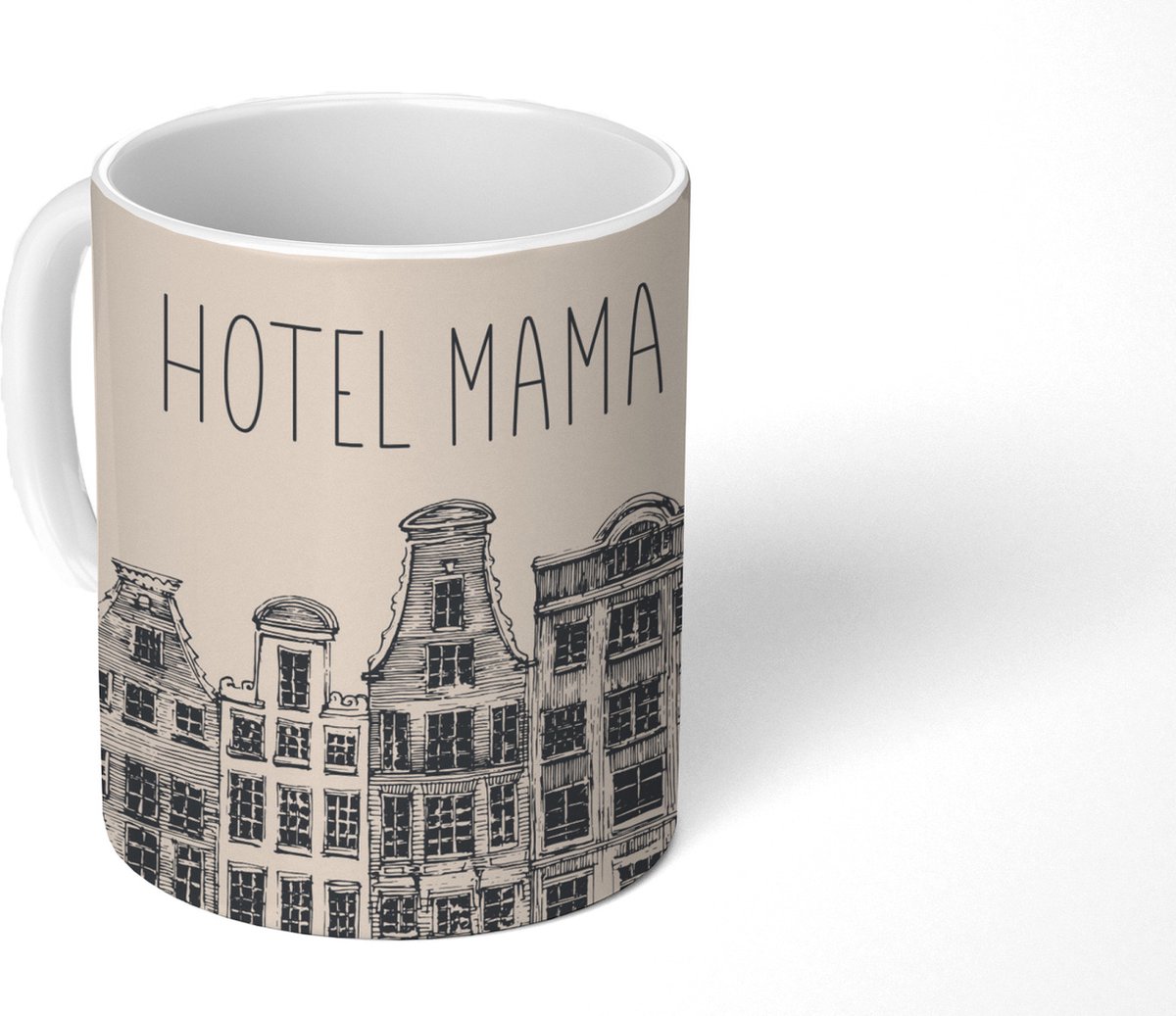 Mok - Koffiemok - Spreuken - Hotel mama - Mama - Quotes - Mokken - 350 ML - Beker - Koffiemokken - Theemok - Mok met tekst