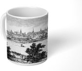 Mok - Een historische tekening van een luchtfoto van het Europese Warschau - 350 ML - Beker