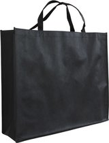 Shopper Bag - 10 stuks - Zwart - 54 x 45 x 14 - Non Woven - Shopper tas