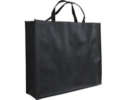 10x Shopper Zwart non woven 54x14x45cm