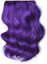Remy Human Hair extensions Double Weft straight 18 - purple#