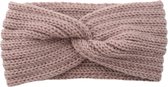 Hoofdband Dames - Oud Roze - Elastisch - Oorwarmers volwassenen - Voor de herfst & winter - Handgemaakt