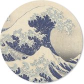 Muismat - Mousepad - Rond - De grote golf bij Kanagawa - Schilderij van Katsushika Hokusai - 20x20 cm - Ronde muismat