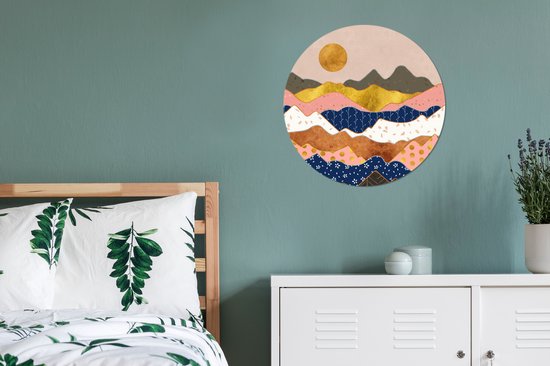 Wall Circle - Wall Circle Indoor - ⌀ 60 cm - Plastique - Motifs - Or - Pastel