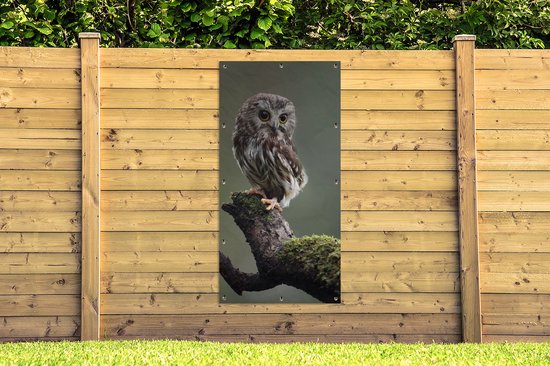 Décoration murale extérieur Gros plan de hibou - 80x160 cm
