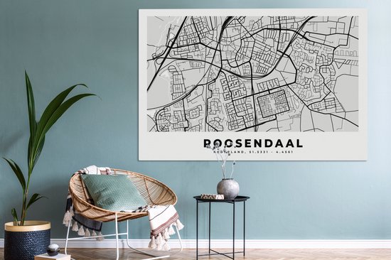 Toile Peinture Plan de Ville - Roosendaal - Nederland - 180x120 cm - Décoration murale XXL