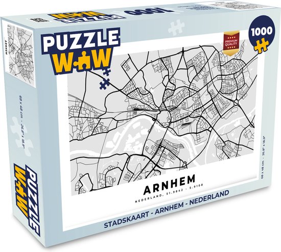 Puzzel Stadskaart - Arnhem - Nederland - Legpuzzel - Puzzel 1000 stukjes  volwassenen -... | bol.com