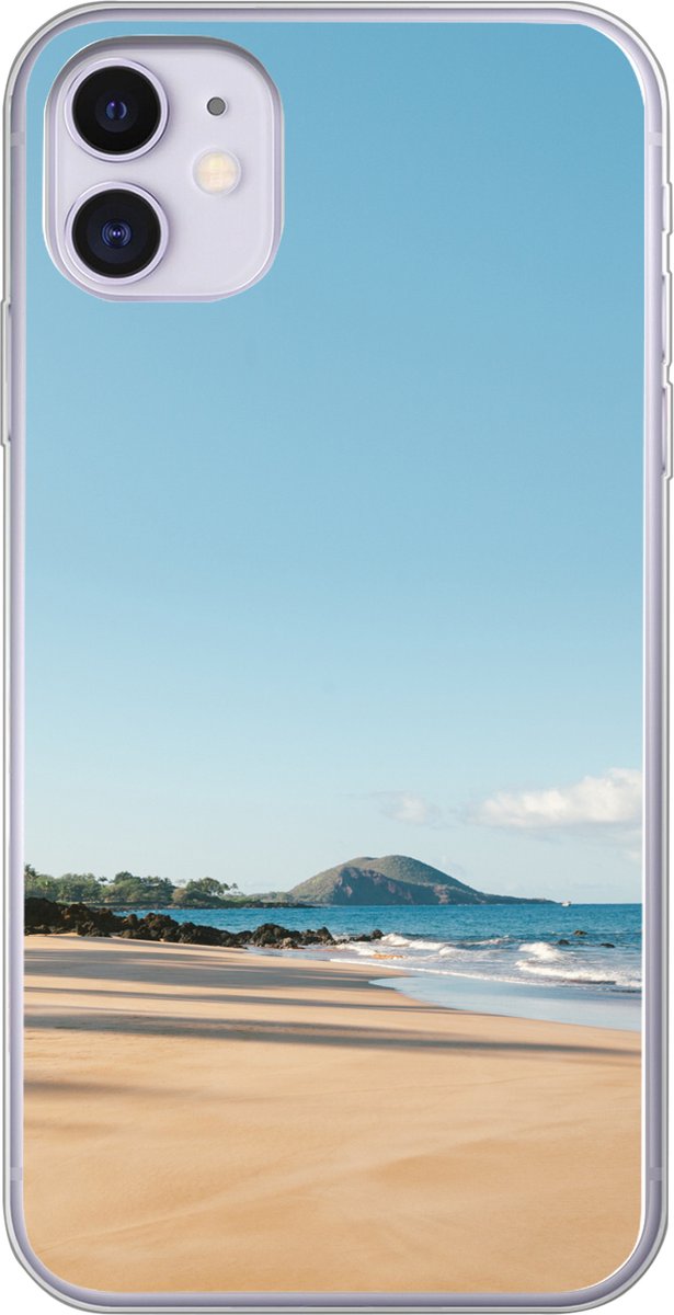 Telefoonhoesje Geschikt voor iPhone 11 hoesje - Strand - Zomer - Palmbomen - Siliconen Telefoonhoesje Telefoonhoesje