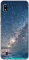 Geschikt voor Samsung Galaxy A10 hoesje - Sterren - Zonnestelsel - Turquoise - Jongens - Meisjes - Kinderen - Siliconen Telefoonhoesje
