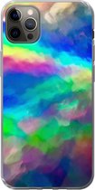 Geschikt voor iPhone 12 Pro Max hoesje - Waterverf - Kunst - Psychedelisch - Siliconen Telefoonhoesje