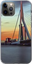 Geschikt voor iPhone 13 Pro hoesje - Rotterdam - Erasmus - Zonsondergang - Siliconen Telefoonhoesje