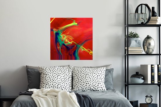 Stickers muraux - Art - Encre - Couleurs - Psychédélique - 80x80 cm - Film Adhésif