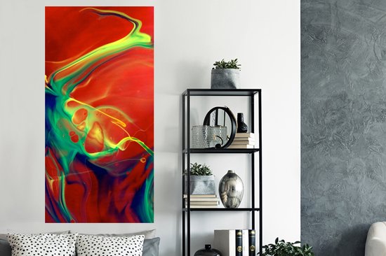 Stickers muraux - Art - Encre - Couleurs - Psychédélique - 80x160 cm - Film Adhésif